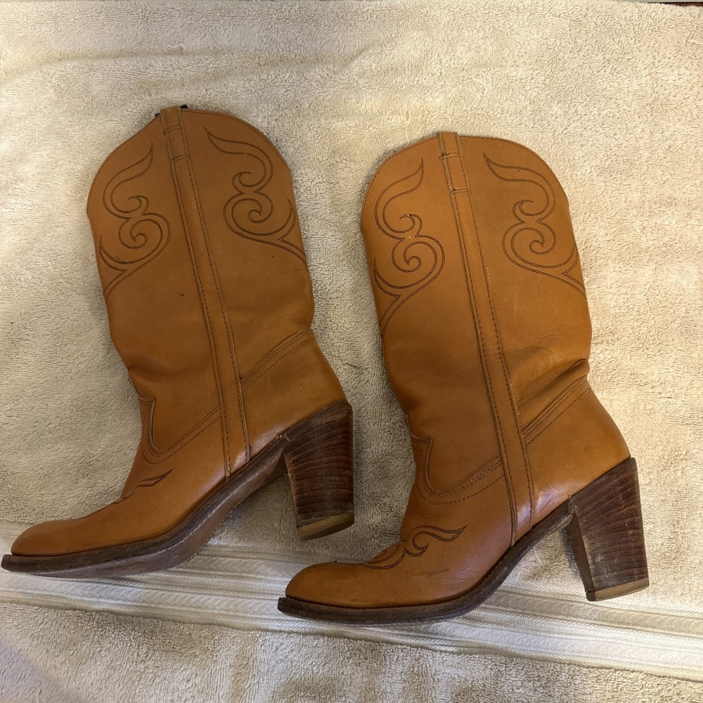 Vintage Western Dingo Boots Leather Heeled Rodeo Embroidered Cowboy Women's SZ 7 - Picture 12 of 16